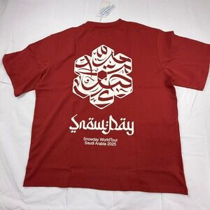 Snowday World Tour Saudi Arabia 2025 Graphic T-Shirt Mens XXL Red Cotton New